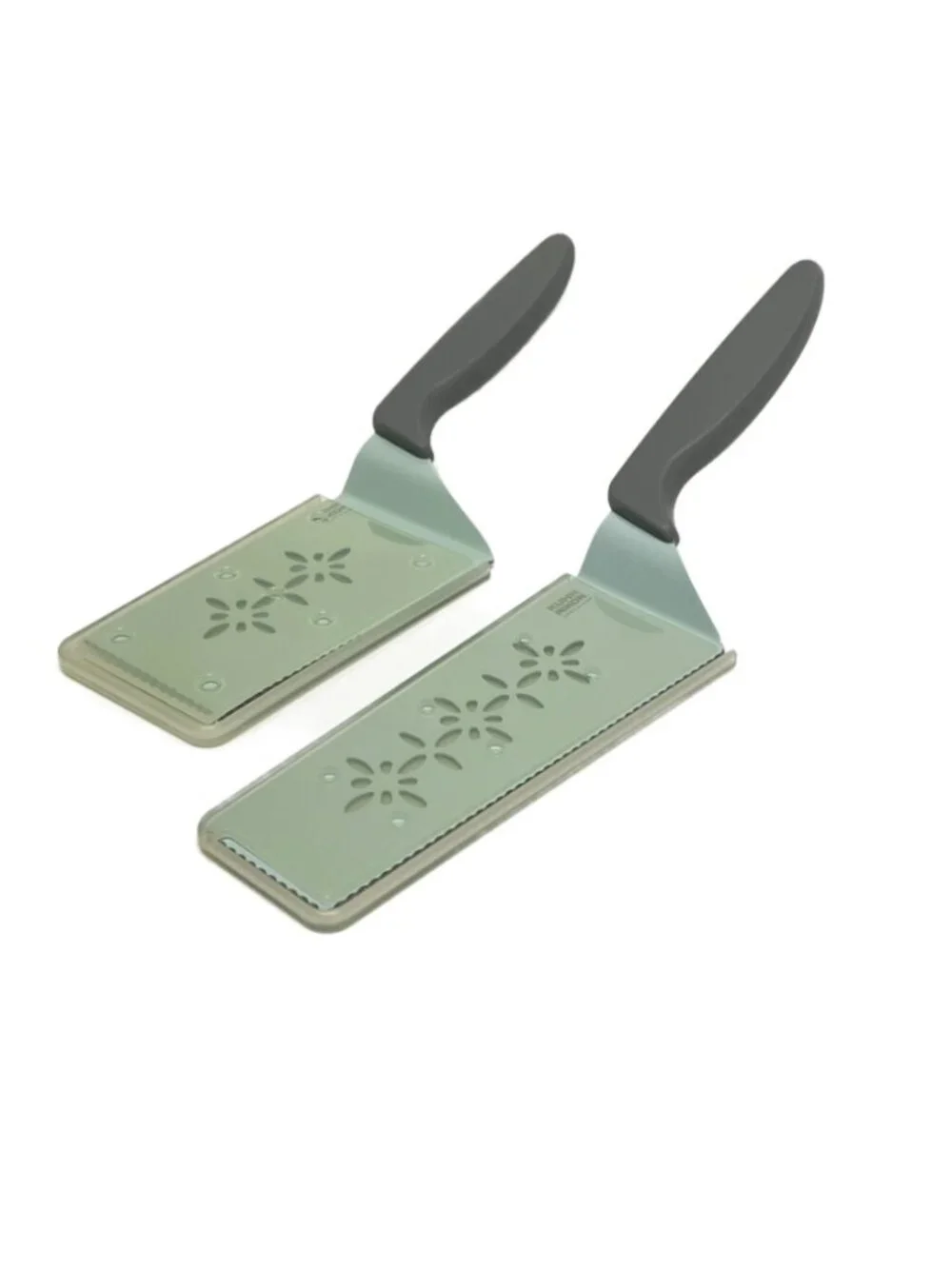 Kuhn Rikon Slice & Serve Knives Set of 2 with Sheaths K65363 NEW GREY